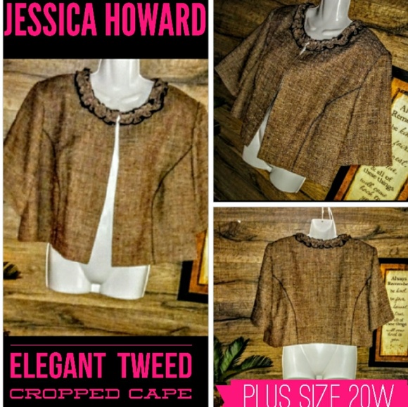 Jessica Howard Jackets & Blazers - Jessica Howard Cropped Cape Plus Size 20W